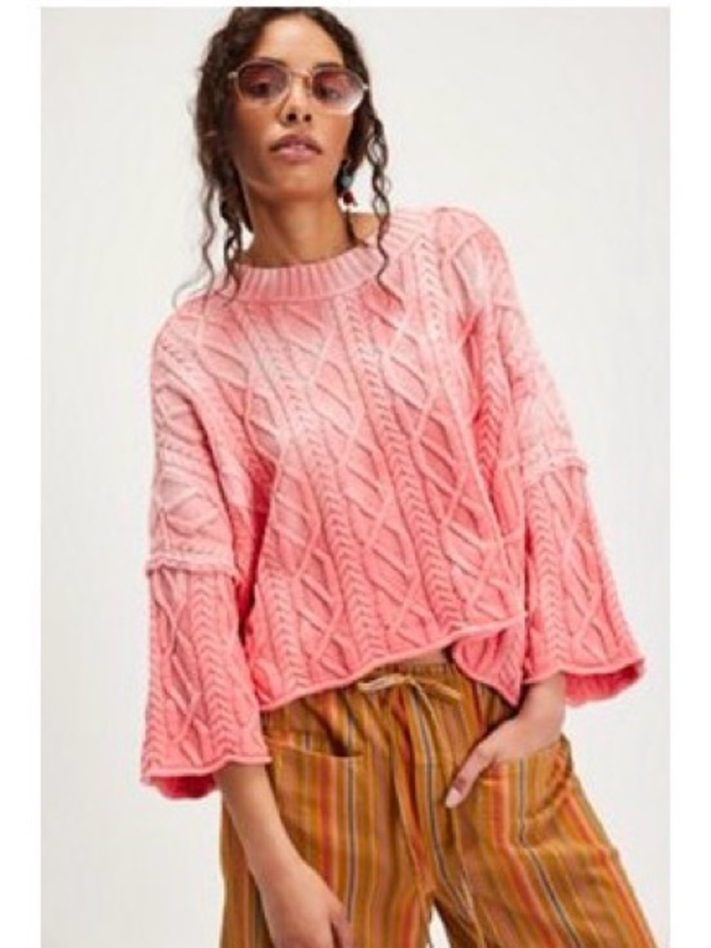Free People Washed Ashore Cable-Knit Sweater